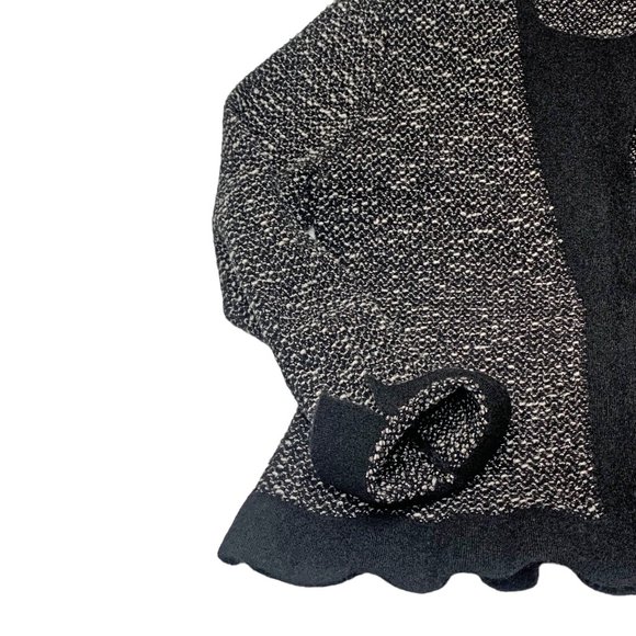 D. EXTERIOR Black White Metallic‎ Wool Blend Boucle Knit Cardigan - Picture 7 of 12